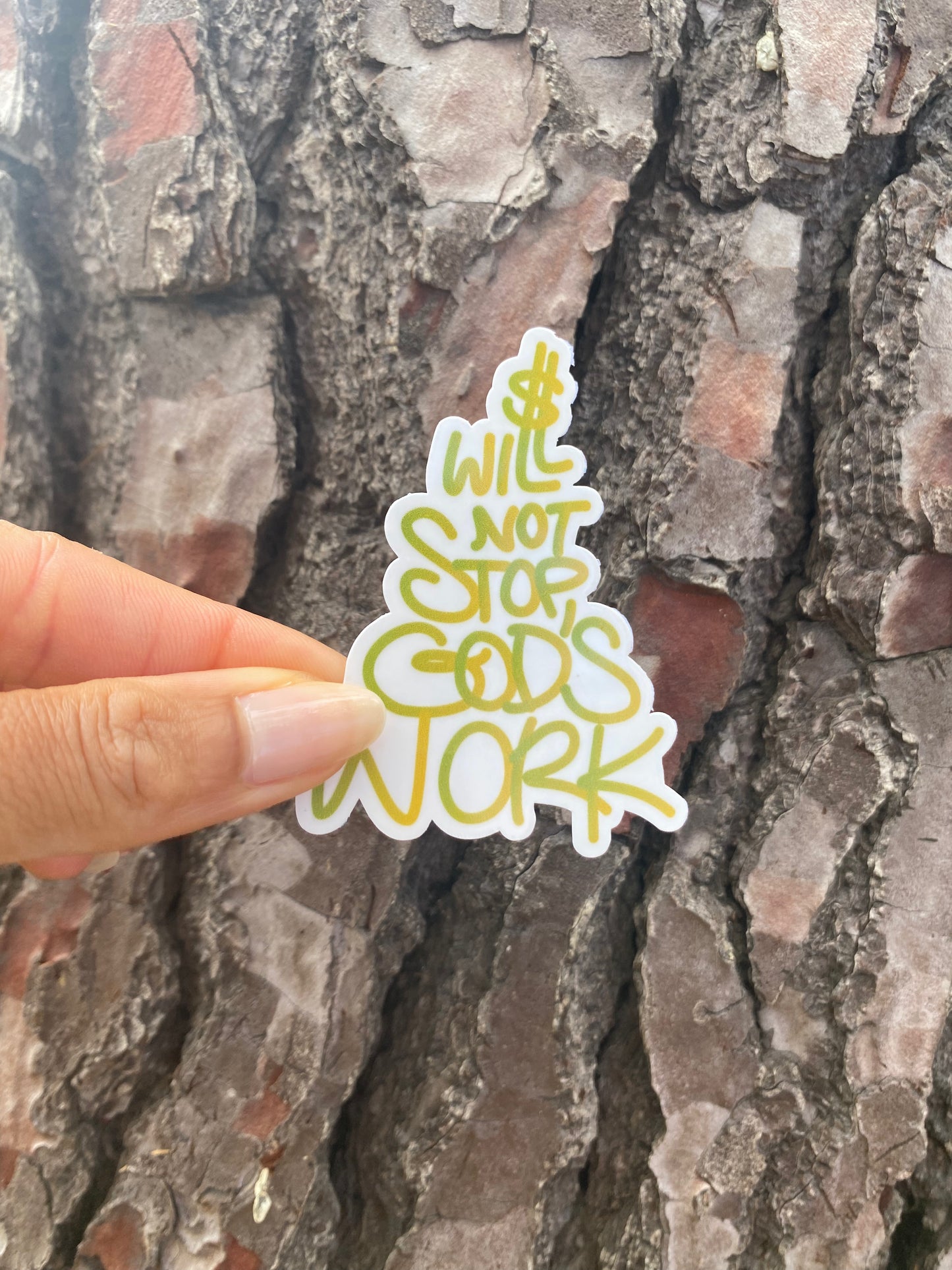 God’s Work “Tree Cut” Sticker