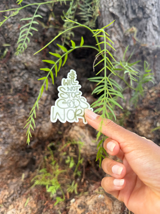 God’s Work “Tree Cut” Sticker